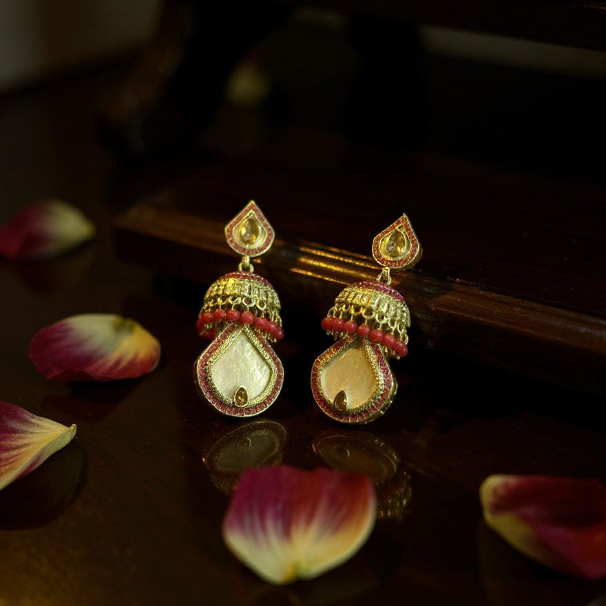 Teardrop Kundan Jhumkas