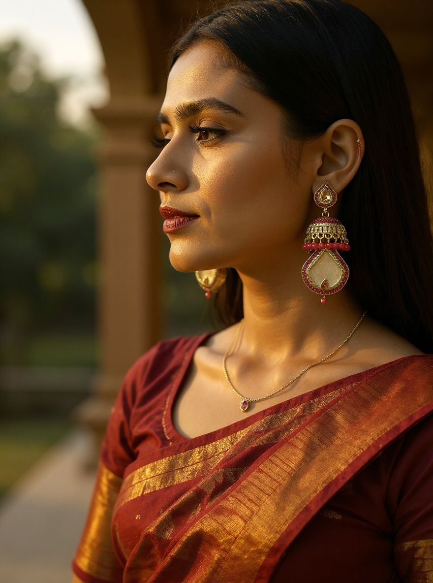 Teardrop Kundan Jhumkas
