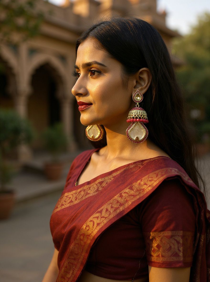 Teardrop Kundan Jhumkas